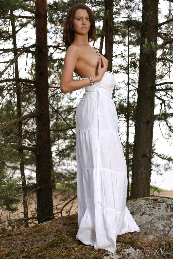 Lucy G in White In The Forest photo 7 of 17